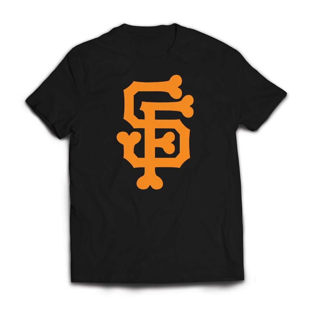 SF San Francisco Baseball Giants Bones Black Tee
